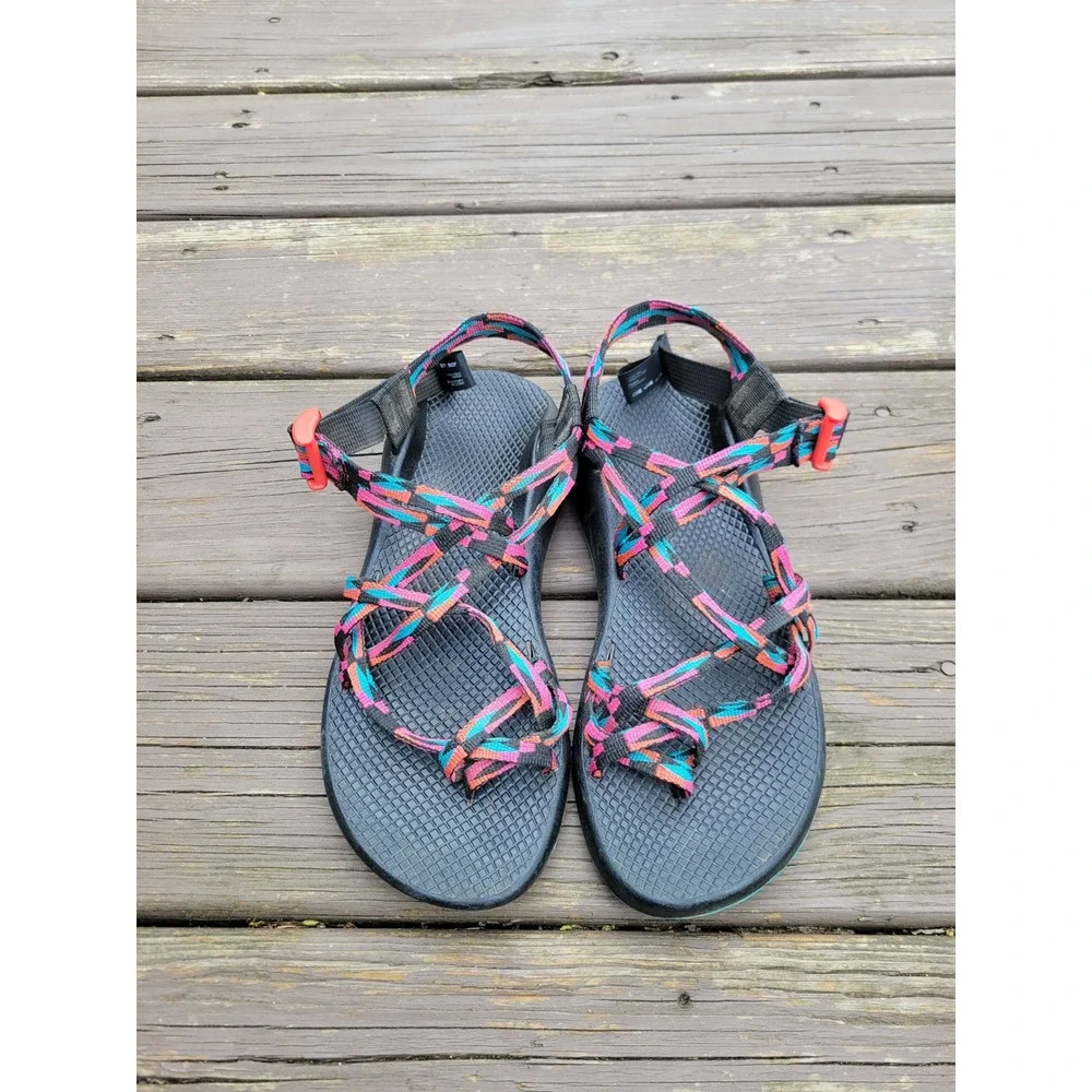 Chaco ZX/2 Cloud Sandals Multicolor Geometric Strappy Toe Loop Size 9
